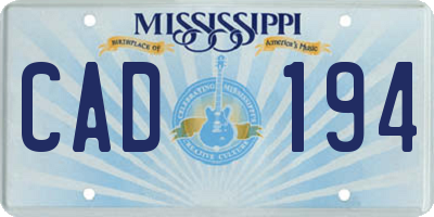 MS license plate CAD194