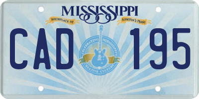 MS license plate CAD195