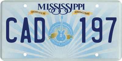 MS license plate CAD197