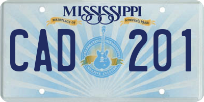 MS license plate CAD201