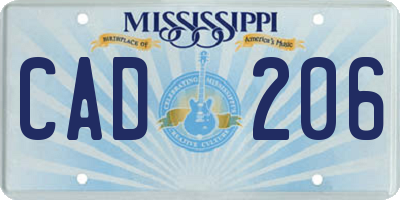 MS license plate CAD206