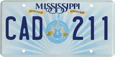 MS license plate CAD211
