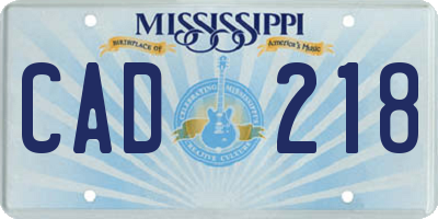 MS license plate CAD218