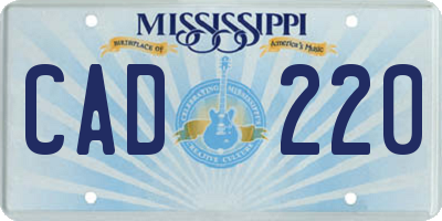 MS license plate CAD220