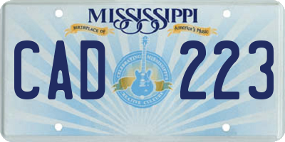 MS license plate CAD223