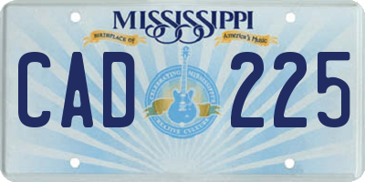 MS license plate CAD225