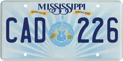 MS license plate CAD226