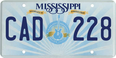 MS license plate CAD228