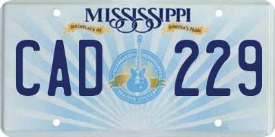 MS license plate CAD229