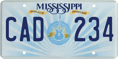 MS license plate CAD234