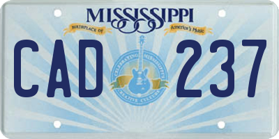MS license plate CAD237