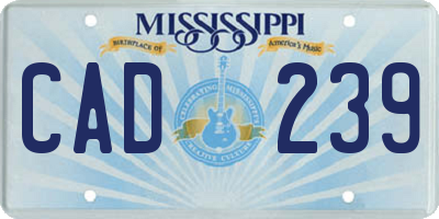 MS license plate CAD239