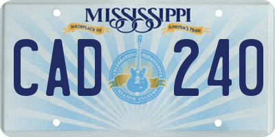 MS license plate CAD240