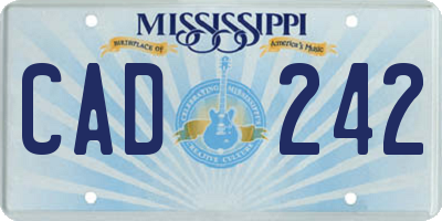 MS license plate CAD242