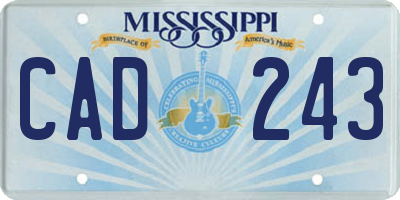 MS license plate CAD243