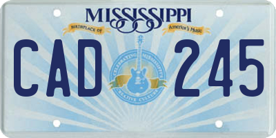 MS license plate CAD245