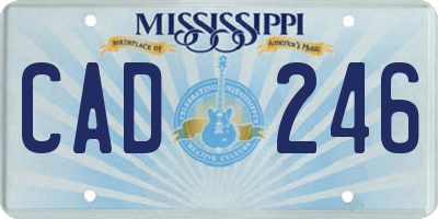 MS license plate CAD246