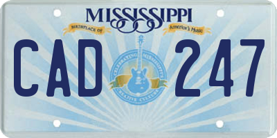 MS license plate CAD247
