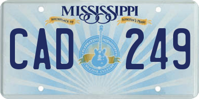 MS license plate CAD249