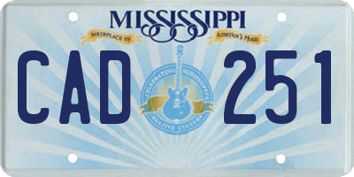 MS license plate CAD251