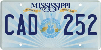 MS license plate CAD252