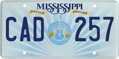 MS license plate CAD257