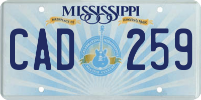 MS license plate CAD259