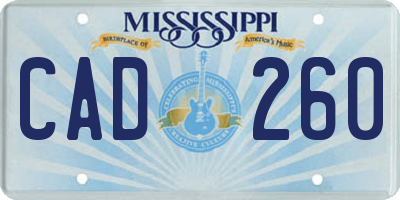 MS license plate CAD260