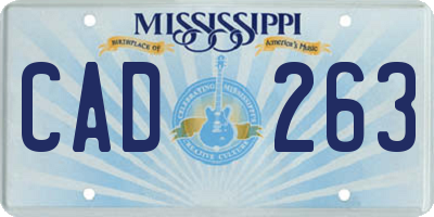 MS license plate CAD263