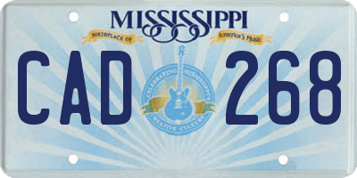 MS license plate CAD268