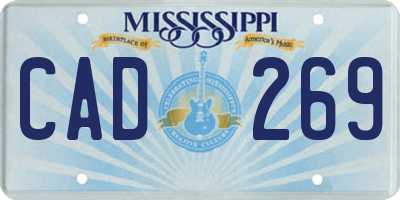 MS license plate CAD269