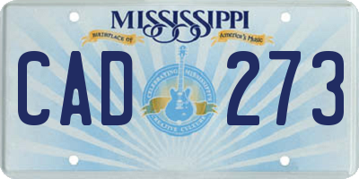 MS license plate CAD273