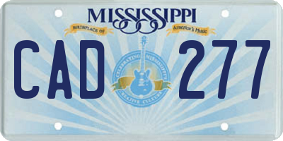 MS license plate CAD277