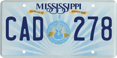 MS license plate CAD278