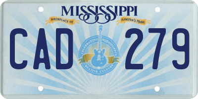 MS license plate CAD279