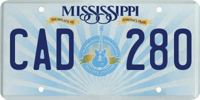 MS license plate CAD280