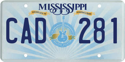 MS license plate CAD281