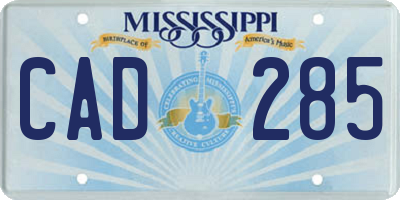 MS license plate CAD285