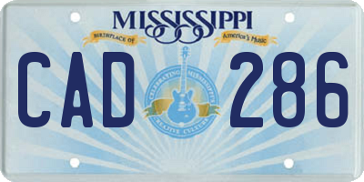 MS license plate CAD286