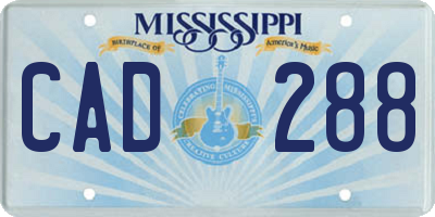 MS license plate CAD288