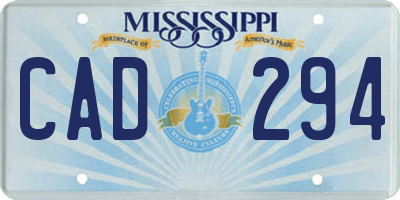 MS license plate CAD294