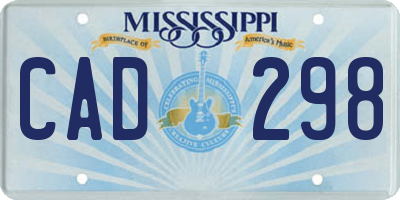 MS license plate CAD298