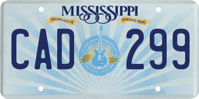 MS license plate CAD299