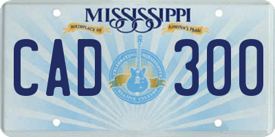 MS license plate CAD300