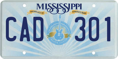 MS license plate CAD301
