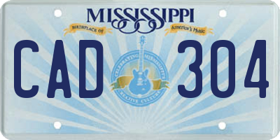 MS license plate CAD304