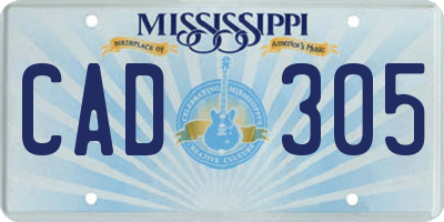 MS license plate CAD305