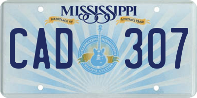 MS license plate CAD307