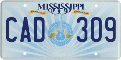 MS license plate CAD309