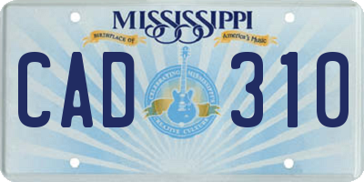MS license plate CAD310